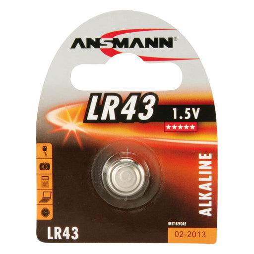 Hückmann - Batterie Knopfzelle 1,5V LR 43 LR43 Bli1 Ansmann