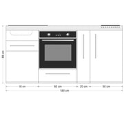 Stengel - Mini-Küche Miniküche Premiumline MPB180ABOGKFreBliS weiß