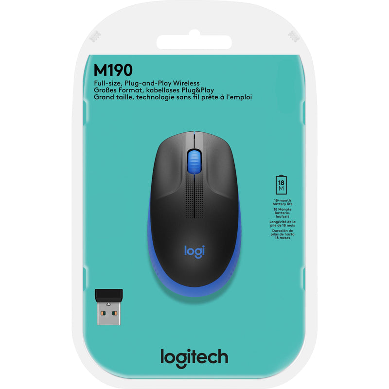Logitech - Computermaus Maus M190 bl Wireless,blau