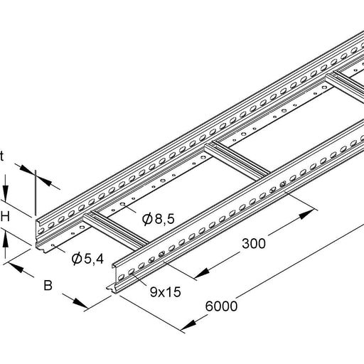 Rico - Kabelrinne Kabelpritsche 171C1-200-L63 200x60x6000mm