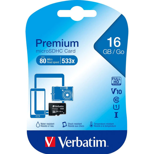Verbatim - Speichermedium digital microSDHC Card 16GB 44010 Class 10