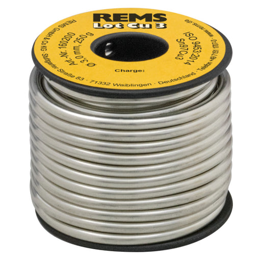 REMS - Lot Cu 3, Weichlotdraht Ø 3 mm auf Spule 250 g 160200 R