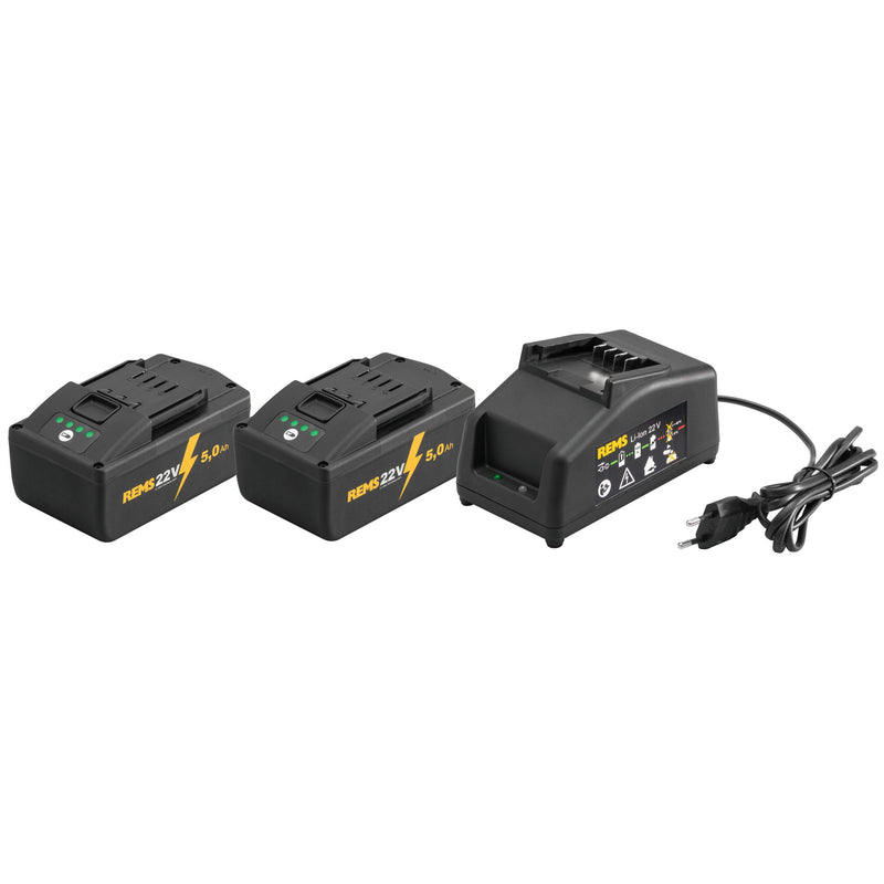 REMS - Power-Pack 22 V 5,0 Ah + 5,0 Ah + 90 W 571591 R220
