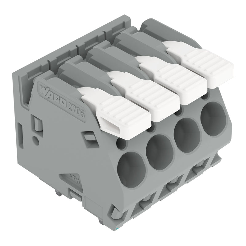 WAGO - Leiterplattenklemme Hebel 2706-161 6mm²,grau − 15 Stück