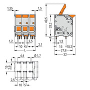 WAGO - Leiterplattenklemme 2616-1103 16mm²,gr − 40 Stück