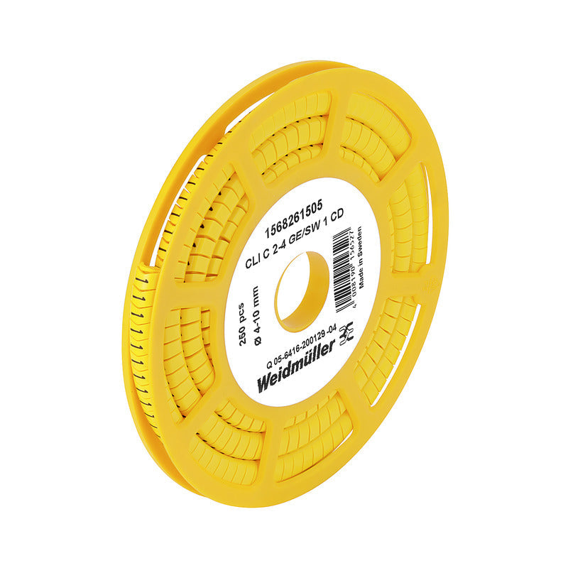 Weidmüller - Kabelmarkierungssystem Leitermarkierer CLI C2-4GE/SW X CD − 250 Stück