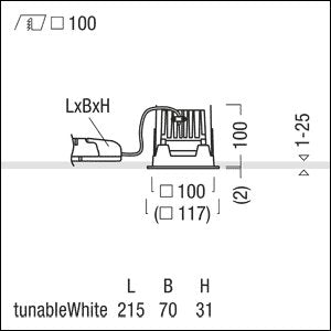 Zumtobel Group - Downlight/Strahler/Flutlicht LED-Einbauleuchte P-INFQ100L #60818668 2700-6500K