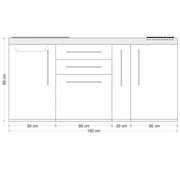 Stengel - Mini-Küche Miniküche Premiumline MPSA180AGKFreBli2Sn Sand