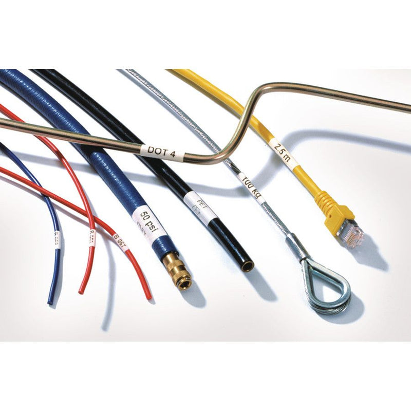 HellermannTyton - Kabelmarkierungssystem Etiketten TAG25TD3-323-WHCL weiss/transparent − 2500 Stück