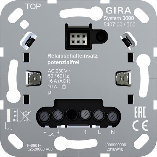 Gira - Elektronischer Schalter Relaisschalteinsatz 540700 pot.frei