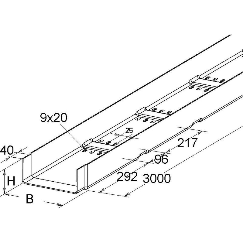 Niedax - Kabelrinne GFK-Kabelrinne KKL 80.400 − 3 Meter