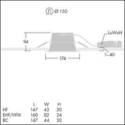 Thorn - Downlight/Strahler/Flutlicht LED - Einbauleuchte CHAL3 150  #93901264 840