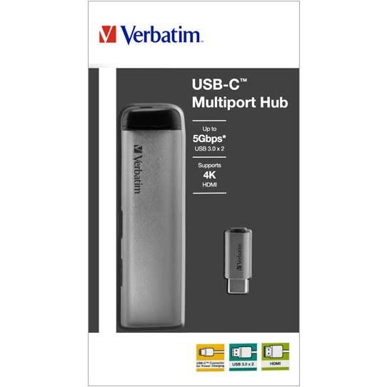 Verbatim - PC-Kabel USB 3.1-C Hub 49140 2xUSB3.0,HDMI4K