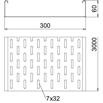 OBO Bettermann - Kabelrinne SKS 630 FS 60x300mm − 3 Meter