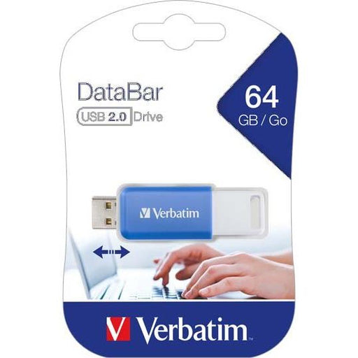 Verbatim - Speichermedium digital USB 2.0 Stick 64GB DataBar 49455 bl (R)12MB/s,(W)5MB/s − 10 Stück