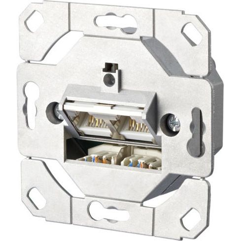 Metz Connect - Kommunikationsanschlussdose Kupfer Anschlussdose C6A UP0 TN EDATC6A-2UP0 2xRJ45,UP0 − 1 Stück