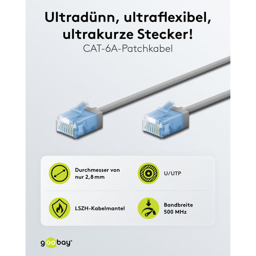 Goobay - Patchkabel Kupfer Patchkabel U/UTP Cat6 74225 Ultraflexibel,slim,g