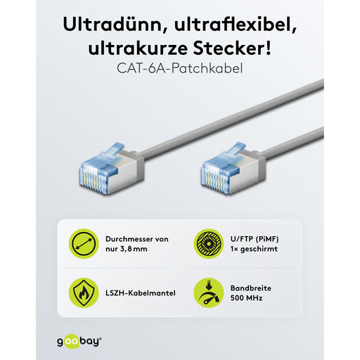 Goobay - Patchkabel Kupfer Patchkabel U/FTP Cat6 74308 Ultraflexibel,slim,g