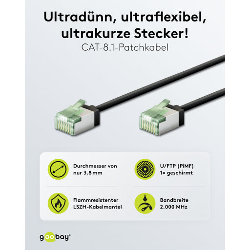 Goobay - Patchkabel Kupfer Patchkabel U/FTP Cat8.1 74355 Ultraflexibel,slim,s