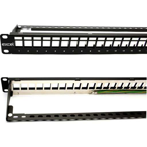 Excel Networking - Patchpanel LWL 19Z.-Modulträger 1HE sw 100-755 leer,f.24x Keystone