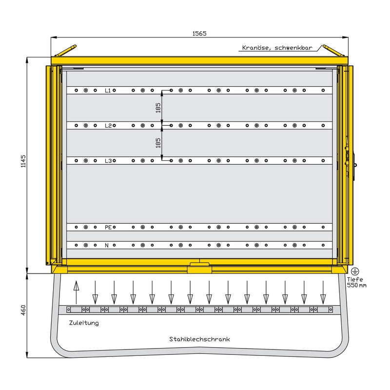 Walther Werke - Baustromverteiler Modulverteiler bis 630A WVM005 m.1400mm Einbauplatz