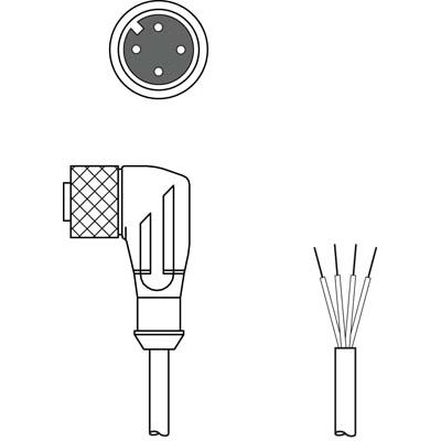 Leuze - Konfektioniertes Sensor-Aktor-Kabel Anschlussleitung KD U-M12-4W#50130935