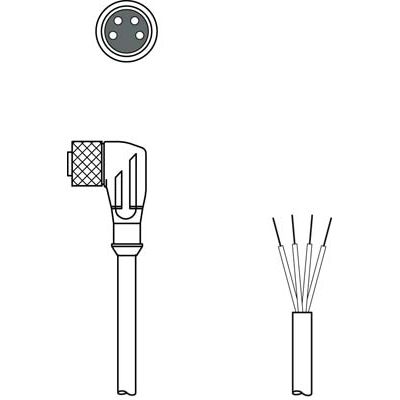 Leuze - Konfektioniertes Sensor-Aktor-Kabel Anschlussleitung KD U-M8-4W-V1-050-DP