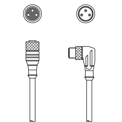 Leuze - Konfektioniertes Sensor-Aktor-Kabel Verbindungsleitung KDS U-M8-3A#50146273