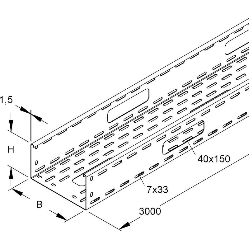 Niedax - Kabelrinne Rinne vertikal RSV 110.300 S − 3 Meter