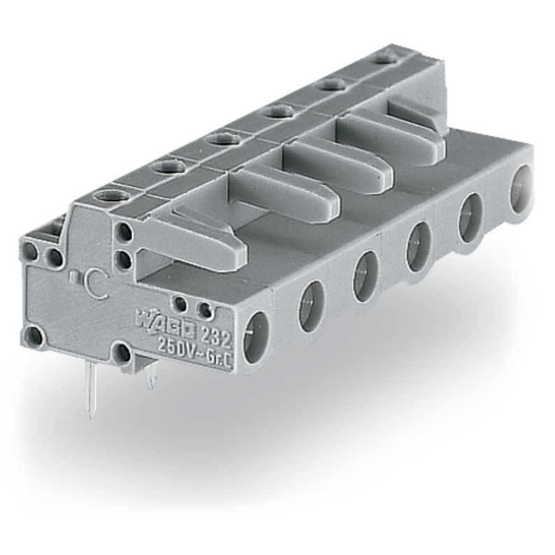 WAGO - Leiterplattensteckverbinder THT-Federleiste abgewink. 232-839 Maß 7,5mm,grau − 25 Stück