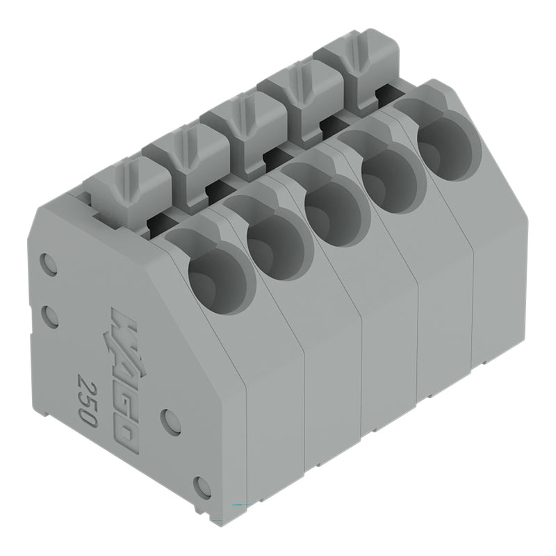 WAGO - Leiterplattenklemme 250-222 Drücker,1,5mm²,grau − 15 Stück
