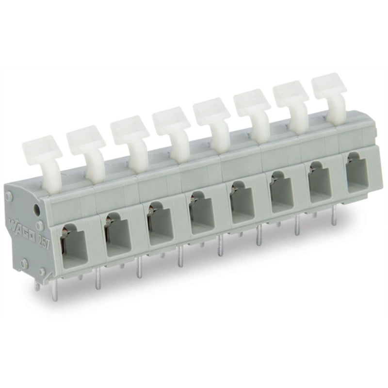 WAGO - Leiterplattenklemme 257-559 Drücker,2,5 mm²,grau − 15 Stück