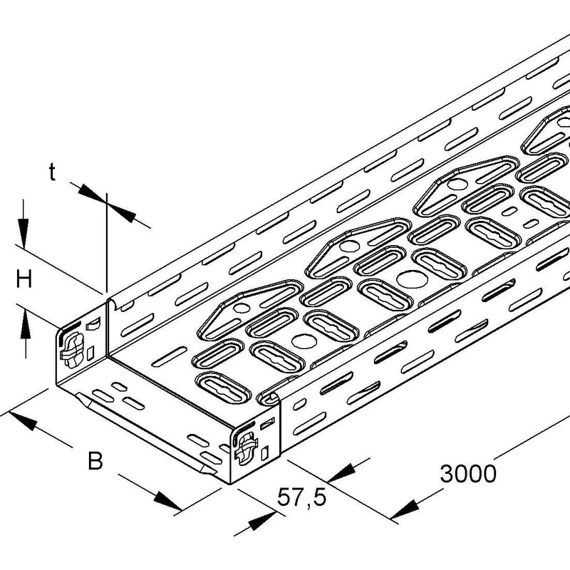 Niedax - Kabelrinne Edelstahl RLVC 60.200 E3 − 3 Meter