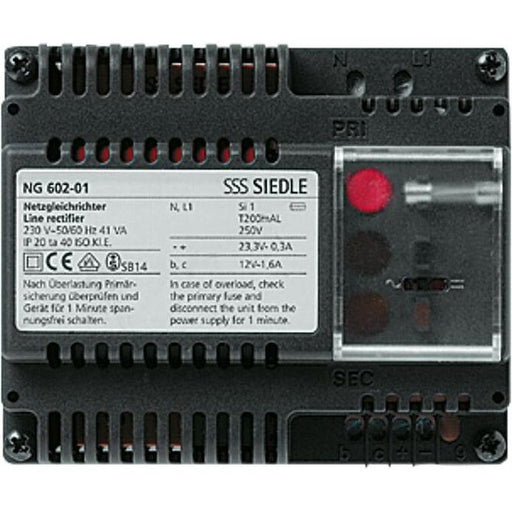 Siedle&Söhne - Netzgerät für Türkommunikation Gleichrichter NG 602-01 DE 230V/12VAC - 23,3VDC