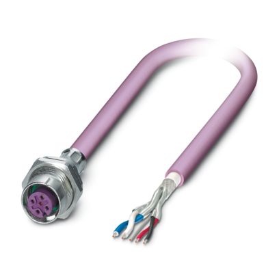 Phoenix Contact - Rundsteckverbinder, Einbau (mit Leitung) Gerätesteckverbinder SACCBP-M12FS#1239935 Hinterwand