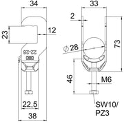OBO Bettermann - Bügelschelle BS-RS1-M-28 FT 22-28mm − 100 Stück