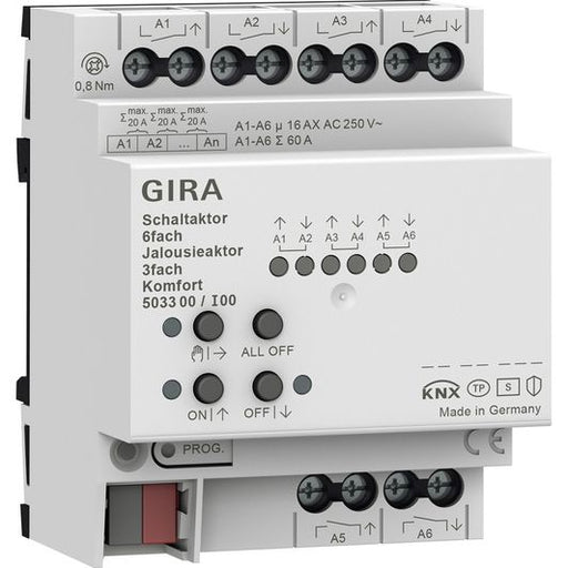 Gira - Bussystem-Schaltaktor Schalt-, Jalousieaktor 503300 6f/3f 16 A