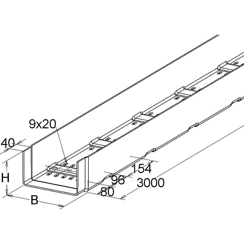 Niedax - Kabelrinne GFK-Kabelrinne KKL 110.300 − 3 Meter