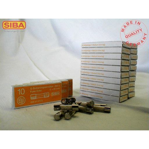 Siba - Zylindrische Sicherung G-Sicherung M 6,3A 172100 5x20 ungenormt − 100 Stück