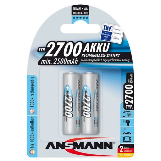 Hückmann - Akku 1,2V Mignon AA Ni-MH Mig(VE 2) 2500mAh Bli2 Ansmann