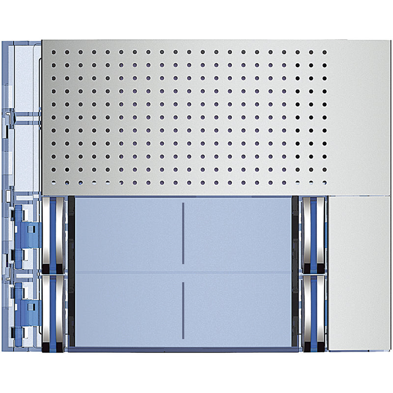 Legrand (BT) - Abdeckrahmen Frontblende Basis 2-reihig 351081 Allmetal,4 Ruftasten