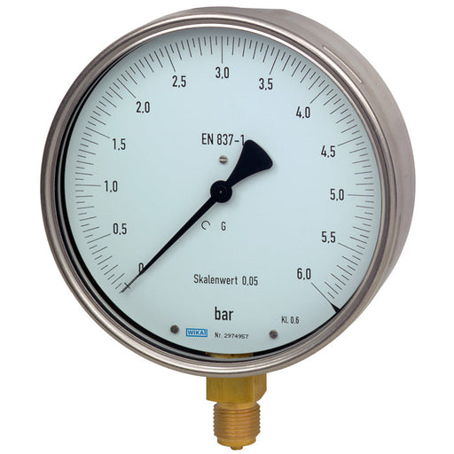 Wika Wiegand - Rohrfedermanometer Feinmessmano 312.20.160 VA 9062378 1barCl06G1/2Bunt