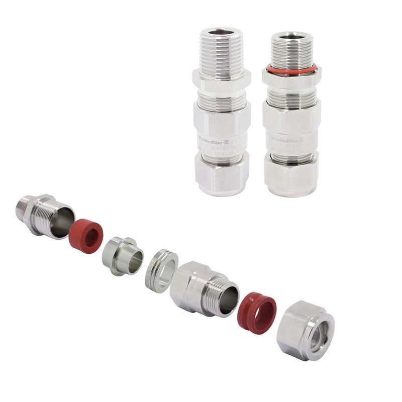 Weidmüller - Kabelverschraubung E1XZS/20/NPT1/2-WM gerade, 1/2" NPT − 24 Stück