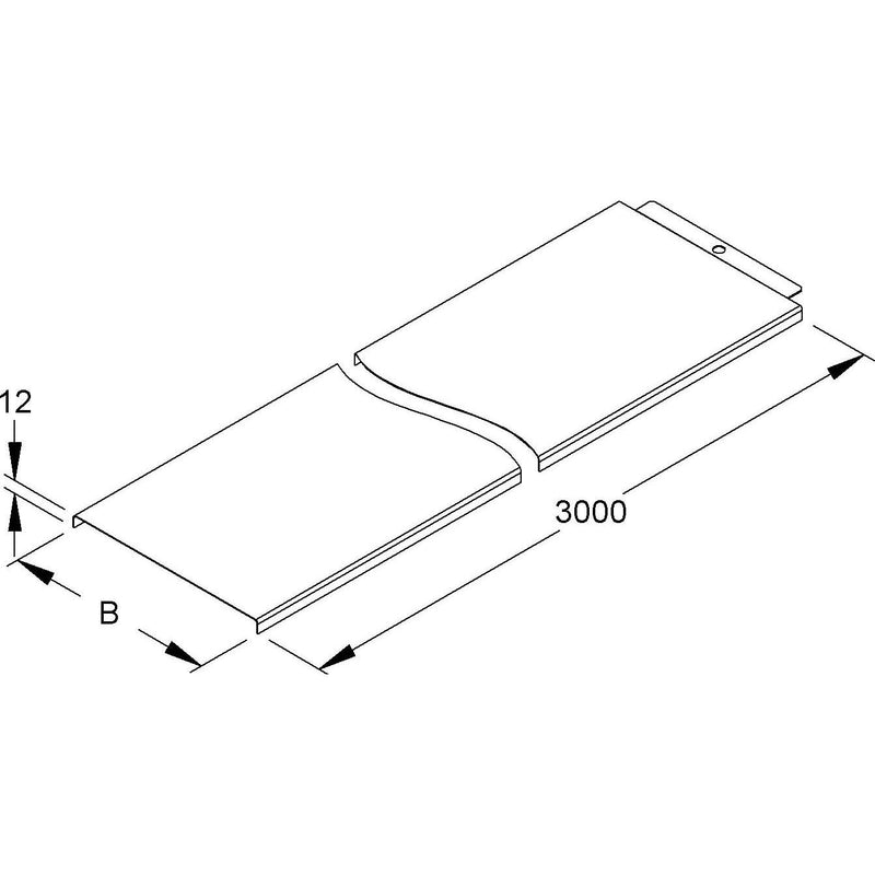 Niedax - Deckel für Kabeltragsystem Kabelrinnendeckel RD 300 − 3 Meter