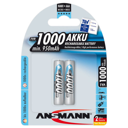 Hückmann - Akku 1,2V Micro AAA 119349(VE 2) 950mAh Bli2 Ansmann
