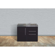 Stengel - Mini-Küche Miniküche Premiumline MPSM110SKSGKFliBreS Schwarz matt