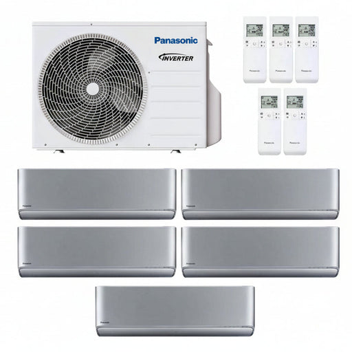 Panasonic Etherea XZ CKEW Silber Multisplit-Klimaanlage 5× Wandgerät