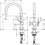 Hansgrohe - Spültischmischer 220 TALIS M54 Geräteabsperrventil 1jet chrom