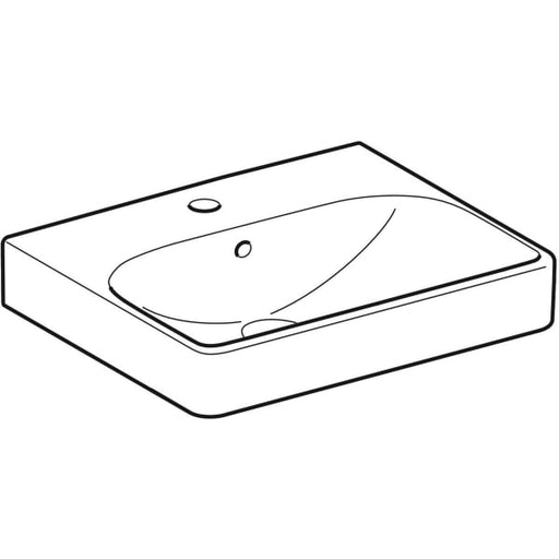 Geberit Vertriebs - Handwaschbecken SMYLE Square, 50x41cm m. Hl., m. Ül., weiß