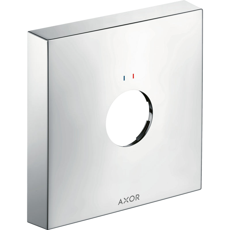 Hansgrohe - Verlängerungsrosette AXOR eckig rot/blau 1-Loch chrom
